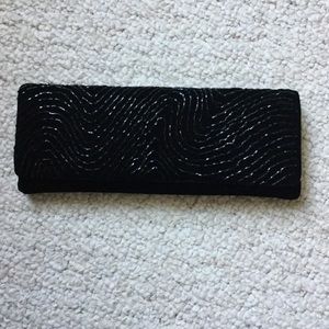 Velvet and beaded evening clutch